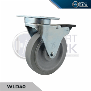 WLD40 - Rueda estática con placa y freno